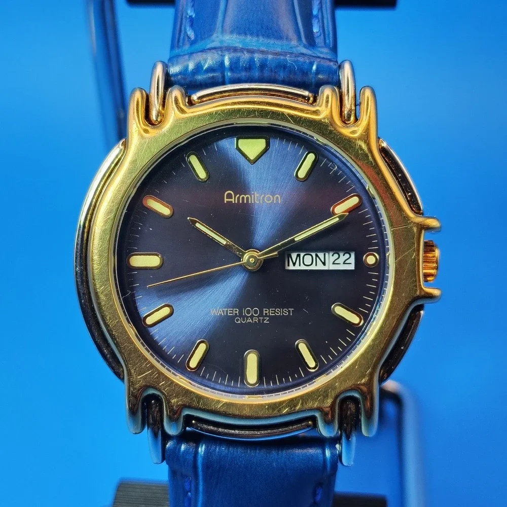 Vintage 1995 Armitron All Sport Day-Date Sunburst 37mm Mens Quartz Watch Restore